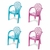 Kit 4 Cadeira Infantil de Plástico - Rosa e Azul