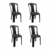Conjunto Mesa de Plástico Monobloco com 4 Cadeiras Ametista - loja online