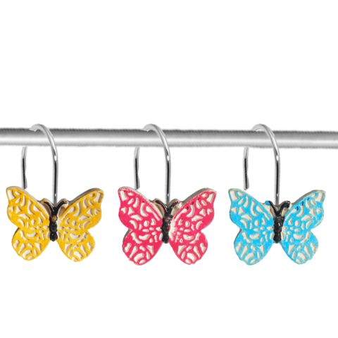 Ganchos Mariposas Colores X12