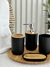 Imagen de Set Baño 4piezas Negro C/Bambú