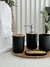 Set Baño 4piezas Negro C/Bambú - comprar online