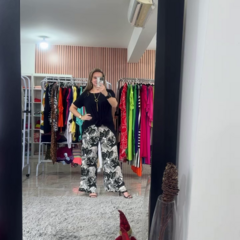 Calça Pantalona Gunga Estampada Em Viscolycra