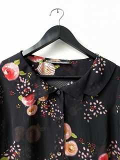 Camisa preta florida (P/M) - comprar online