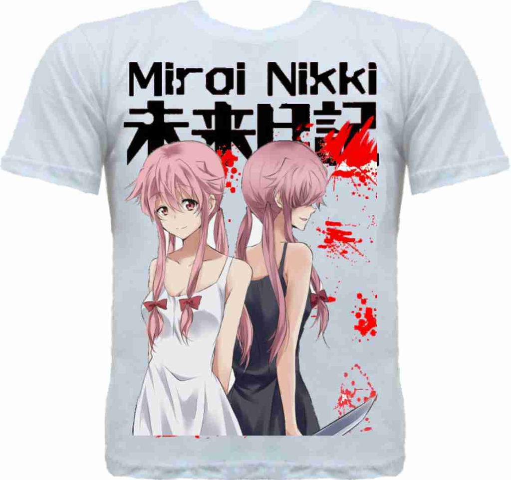 Camiseta Mirai Nikki Anime Yuno Aru Blusa Camisa Promoção