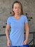 T-shirt Skin Fit Alongada Gola V Azul - PINKFIT ACTIVEWEAR | Roupas fitness feminina