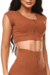 Cropped Delicate Rib Toffee - comprar online