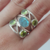 ANILLO CALADO CON 5 CUBIC MULTICOLORES - comprar online