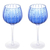 Conjunto 2 Taças para Vinho de Vidro Orquídea Azul 450ml