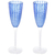 Conjunto 2 Taças para Espumante de Vidro Orquídea Azul 200ml