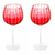 Conjunto 2 Taças para Vinho de Vidro Orquídea Vermelho 450ml