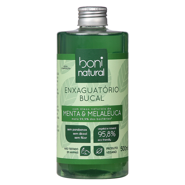 Enxaguatório Bucal Boni Natural Menta e Melaleuca 500ml