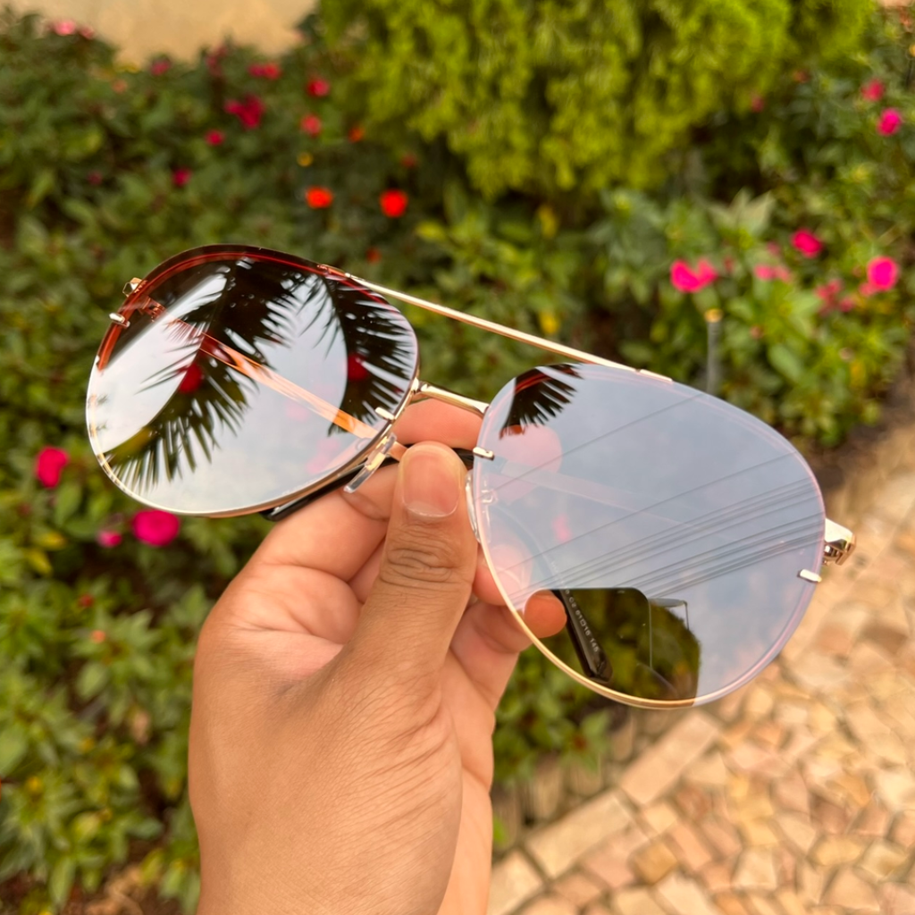 Óculos De Sol Aviador - Marrom - Brind Version