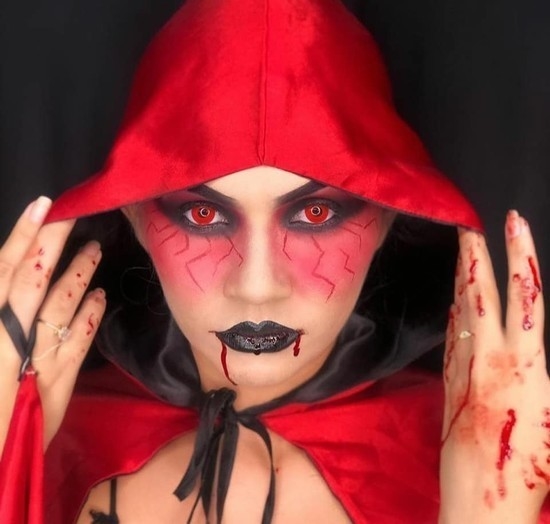 Lente de Contato Vermelha Red Cosplay Fantasia Vampiro, Maquiagem Feminina  Nunca Usado 89630540