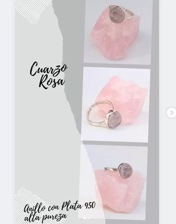 Anillo Plata 950 Cuarzo Rosa Comprar en Platarboles