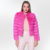 Casaco Streamline em pele de coelho e couro pelica de cabra com bolso feminino Fabiane Frank Fur and Shop quentinho para o frio do outono inverno 2024 2025 Rosa Pink Frente