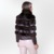 Slim Coat in natural rabbit fur and goat suede with exclusive layered design with high collar and pocket, women's jacket Fabiane Frank Fur and Shop, warm for the cold of autumn winter 2024 2025. Brown Hot Fudge Front Back