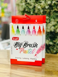 Marcador trabi art big brush punta pincel pastel x6 - comprar online