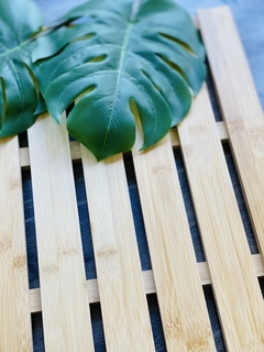 Alfombra de baño rígida de bambú