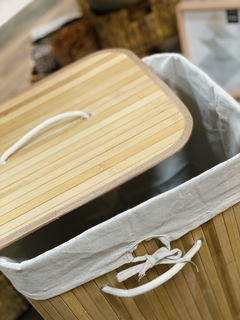 Cesto plegable de bambú rectangular - comprar online