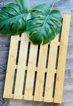 Alfombra de baño rígida de bambú - comprar online