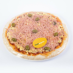 Pizza jamón y mozarela, 8 porciones, 630 gr. - comprar online