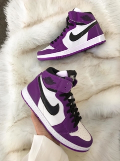 JORDAN 1 COURT WHITE PURPLE BRANCA ROXA