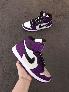 JORDAN 1 COURT WHITE PURPLE BRANCA ROXA - Hype Imports BR