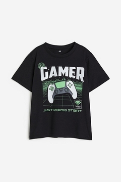 Camiseta Manga Curta Menino H&M "Gamer"