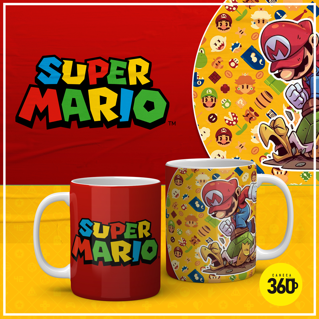 Chávena com Caixa Super Mario 1-UP Cerâmica 360 ml - Super Mario