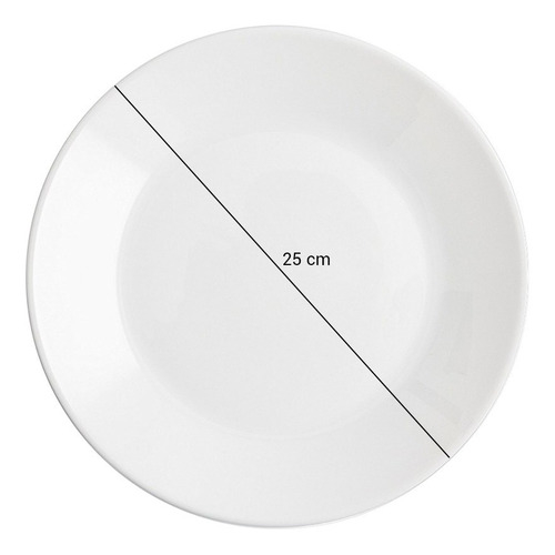 Set X6 Platos Playos Blancos Redondos Arcopal Lisos Vidrio