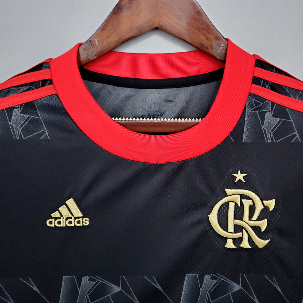 Camisa Flamengo 2021 Feminina III Preta - Fute Brasil Frete Grátis