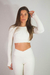 Cropped breeze canelado fosco off white