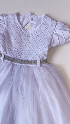 Vestido batizado pala quadriculada infantil - comprar online