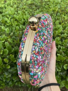 Bolsa Festa Clutch Pedraria Colorida - loja online