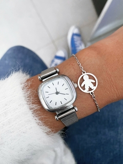 Pulseira em aço inox filho / menino círculo - COD. HA179P - comprar online