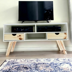 Imagen de Mesa Tv Rack Melamina Escandinava 1.20mts Con Cajones - Promo