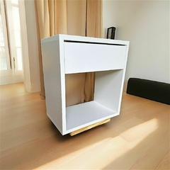 Mesa De Luz De 1 Cajón Moderna En Melamina Mesita Dormitorio - MJMADERAS