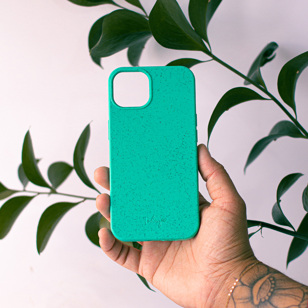 Capa Biodegradável iPhone 12 Mini verde.