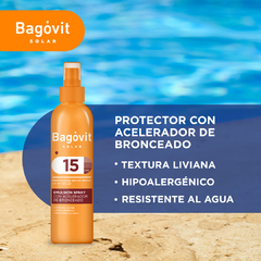 Bagóvit Solar Acelerador Bronceado Spray FPS 15 x 200 en internet