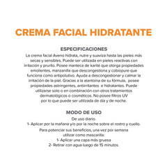 AVENO CREMA FACIAL HIDRATANTE X 50 G - Farmacia Manes