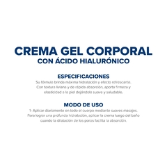 DERMAGLOS CORPORAL CREMA GEL ULTRA HIDRATACION + ACIDO HIALURONICO X 300G - comprar online