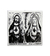 Xilogravura Coração de Jesus e Maria em azulejo de José Lourenço – pq - comprar online