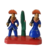 Miniatura Cangaceiros Celestes com Mandacaru em cerâmica do Alto do Moura