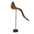 Escultura Pássaro Cauda Longa tridimensional em madeira com base de Gegê Pedrosa