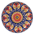 Prato decorativo Flor Vermelha em Traços Azuis em cerâmica Talavera de Maurício Flausino