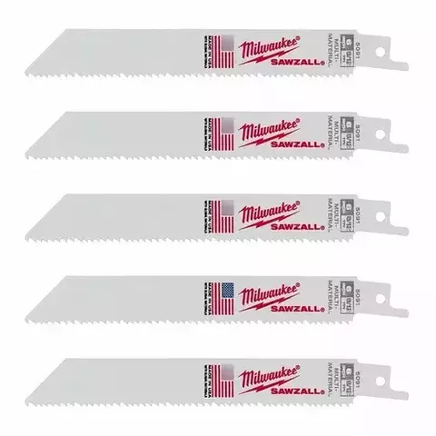 Hoja Sierra Sable 6 PULG 14 TPI 5 PZAS Milwaukee 4800-5091