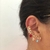 Brinco ear cuff com pingentes coloridos, folheados a ouro 18k. - Cod. 312 na internet