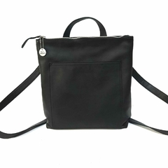 Mochila Cartera Tote Regina cuero negro - Mil Amores