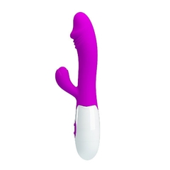 Vibrador com estimulador clitoriano e 30 vibrações 14x2,5cm