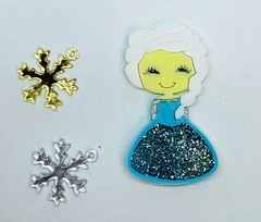 APLIQUE ACRÍLICO PINGENTE FLOCO DE NEVE ELSA (2 CM) - UNIDADE - comprar online